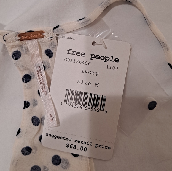 Free People Tank Sz Medium Ivory - Picture 4 of 8